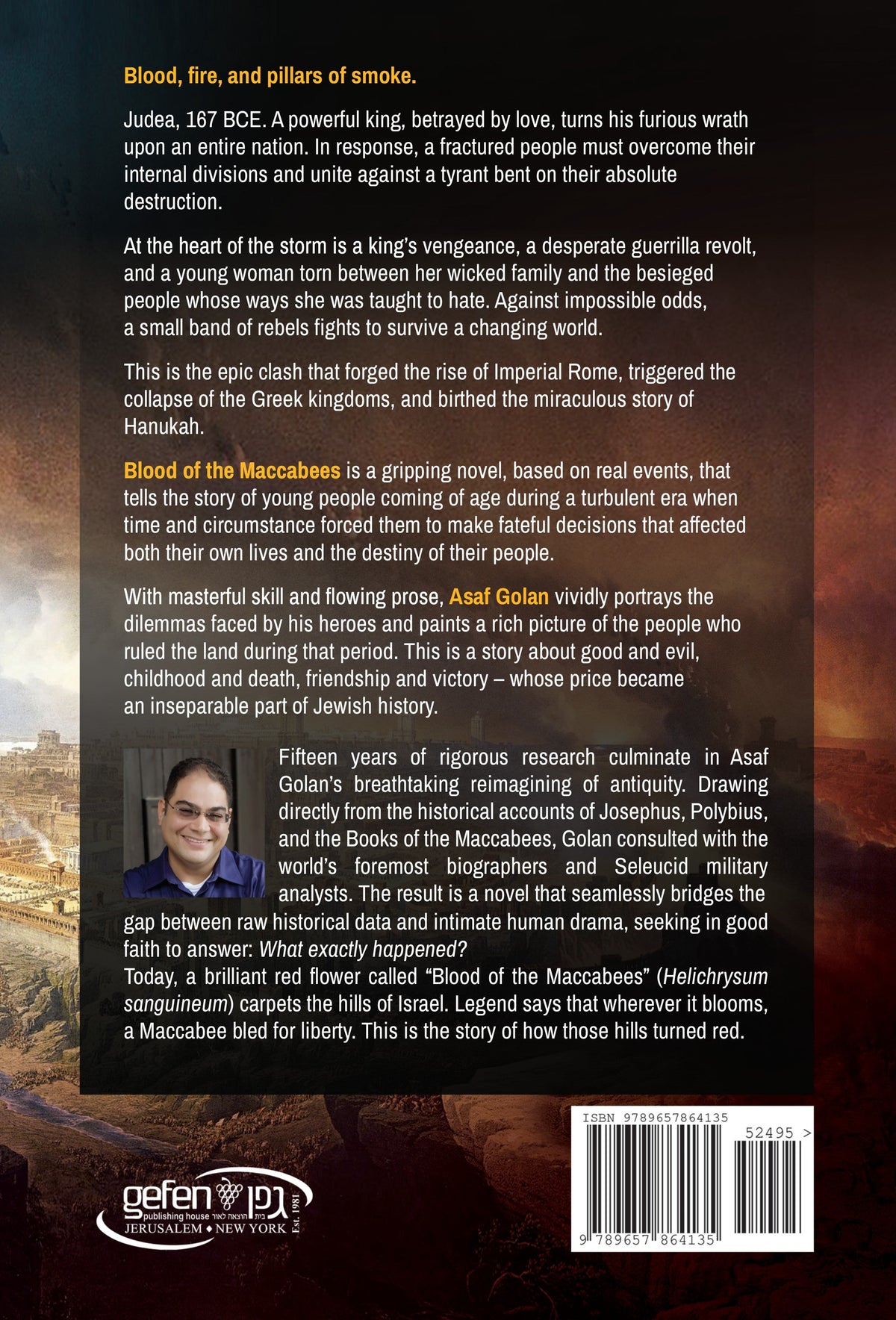 Blood of the Maccabees by Asaf Golan – back cover