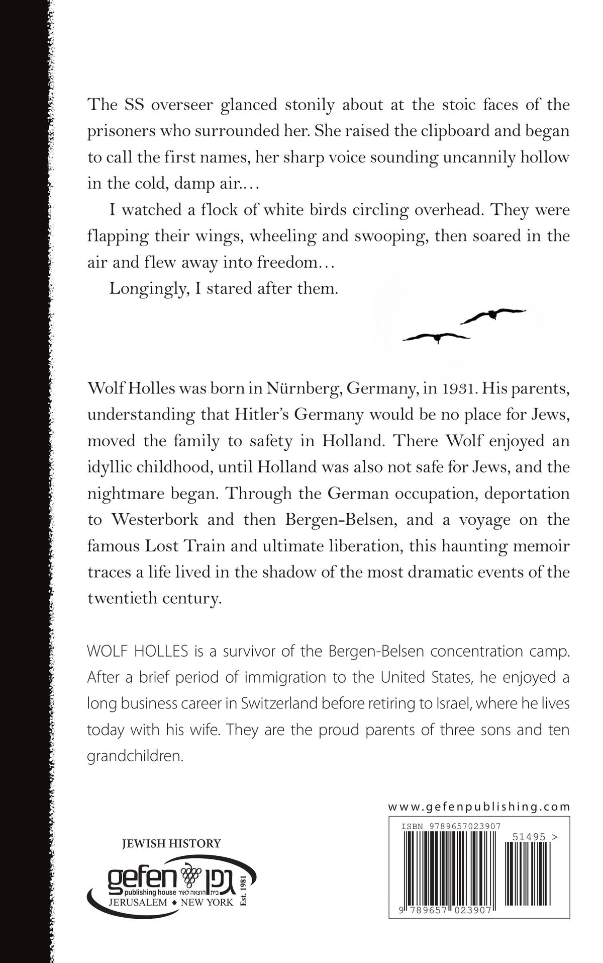 Witness to the Dark by Wolf Holles – back cover